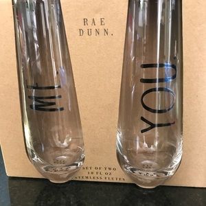 Rae Dunn “Me” “You” Stemless Flute Glasses